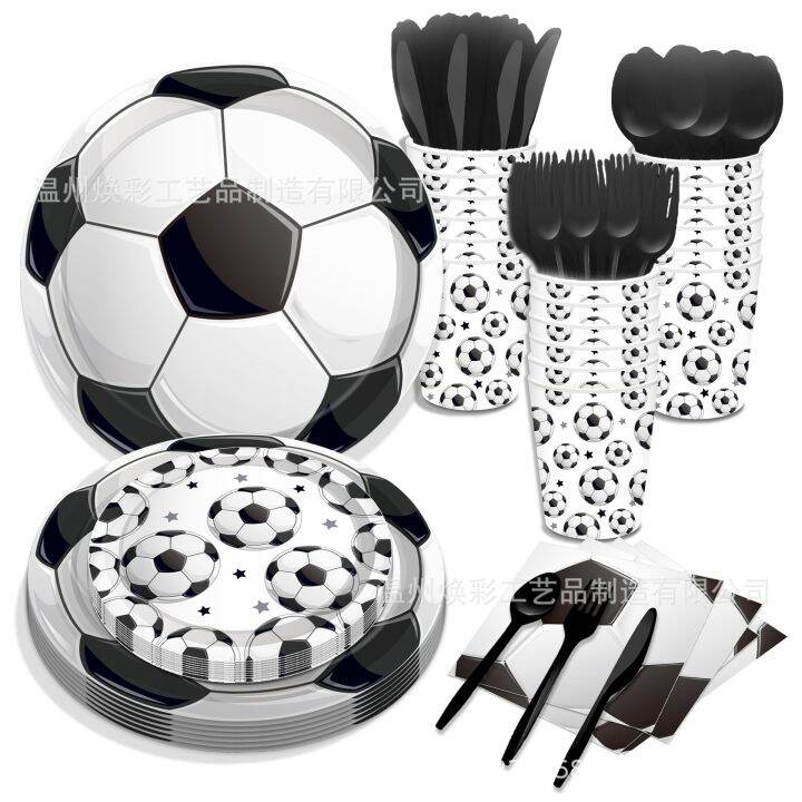 cw-football-birthday-disposable-tablecloth-tableware-sets-kids-boys-happy-soccer-supplies