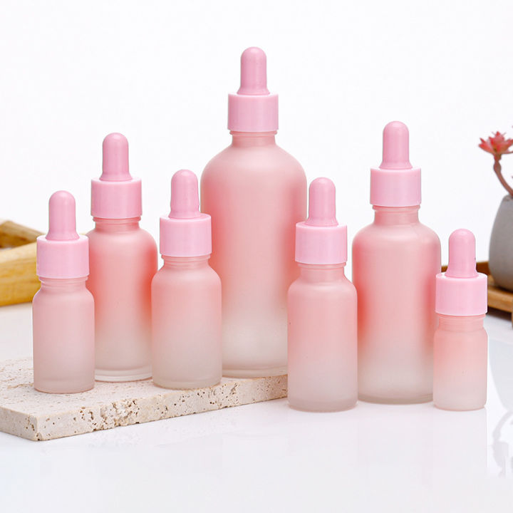 pink-oil-storage-bottle-pink-oil-diffuser-bottle-refillable-pink-glass-bottle-cosmetic-dropper-bottle-in-pink-gradual-pink-essential-oil-dispenser