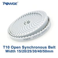 Caryfp POWGE Trapezoid T10 synchronous belt width 15/20/25/30/40/50mm Polyurethane steel T10-15 T10-20 T10-25 open Timing