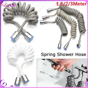 2M Flexible Spring Shower Hose Water Plumbing Toilet Bidet Sprayer Connect  Pipe