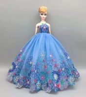 1/6 BJD Doll Clothes Blue Floral Lace Wedding Dress for Barbie Clothes Princess Outfits Gown 11.5 quot; Doll Accessories Kid Toy Gift