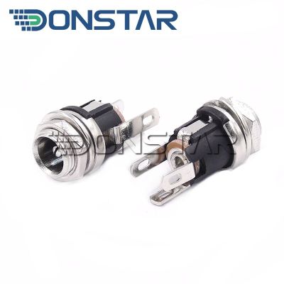 10PCS DC025M 5.5*2.1 5.5 x 2.1 mm DC Socket With Nut 5.5*2.1mm DC Power Jack Socket Female Panel Mount Connector dc-025m  Wires Leads Adapters