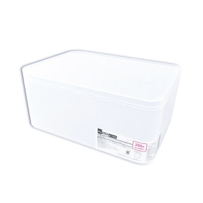Daiso กล่องเก็บของมีฝาปิดซ้อนได้ 21.5x15.5x9.9 ซม.
