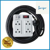 บล็อครางปลั๊กไฟ 4 ช่อง 1 สวิตซ์ พร้อมสายไฟ 10 เมตร UNIC B4-3 3500 วัตต์ 16APOWER STRIP WITH 10M POWER CORD UNIC B4-3 3500W 4-OUTLET 1-SWITCH 16A **ทักแชทได้ค่ะ ยินดีบริการ**