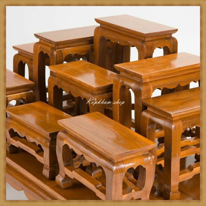 โต๊ะหมู่-9-หน้ากว้าง-4-นิ้ว-โต๊หมู่บูชา-โต๊ะหมู่บูชาไม้สัก-โต๊ะหมูบูชาขนาดเล็ก-กรุณาดูขนาดก่อนสั่งซื้อ