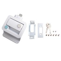 Rv Camper Door Lock Transportation Equipment Double Lock Cylinder Zinc Alloy Door Lock Inside and Outside Lock (White)