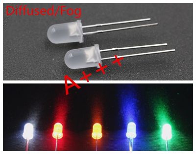 5mm LED white to white/green/yellow/blue/red Emitting Diode Diffused Fog DIP 100 pcs /lot Electrical Circuitry Parts