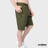 GALLOP : Striped shorts pants กางเกงขาสั้นผ้าทอริ้ว รุ่น GS9019 สี Olive Green - เขียว / ราคาปกติ 1490.-