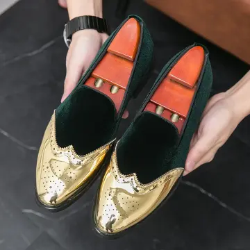 Black and best sale gold designer loafers