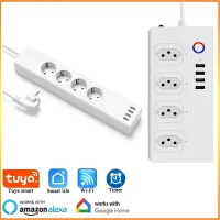 Tuys ศิลปะบ้านเครื่องจับเวลาควบคุมบราซิลปลั๊กไฟกับ4 USB ขยายช่องเก็บได้สายศิลปะควบคุมชีวิตด้วย Alexa และ Google Home