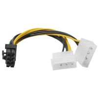 การ์ดแสดงผล Pci Express ขนาด6นิ้ว2 X Molex 4พินไป8-Pin Pci Express Video Card Pci-E Atx Psu สายสลับกระแสไฟฟ้า-Molex สำหรับ Pcie อะแดปเตอร์8พิน