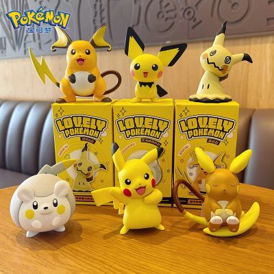 ZZOOI 6 Styles Anime Toy Boxed Pokemon Figures Toys Kawaii Pikachu Raichu Squirtle Eevee action Figure Model For kid Birthday Gifts