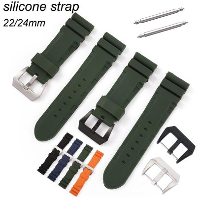 ❒♦ สายนาฬิกา 22mm 24mm Universal Watch Band Soft Silicone Rubber Wrist Strap Wrist Strap For Smart Watch