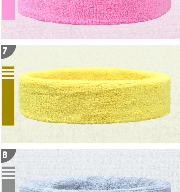 Simple】 2Pcs Sport Wristbands 1Pcs Headband Towel Sweatband Set