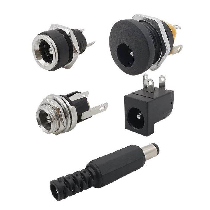 10pcs-12v-5-5x2-1mm-plugs-jack-dc-connectors-5-5-2-1mm-dc-power-male-female-socket-nut-panel-mount-dc-power-adapter-connector-wires-leads-adapters