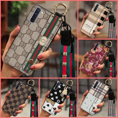 New waterproof Phone Case For OPPO Reno3A New Arrival Soft Plaid texture Wrist Strap Shockproof Lanyard Wristband TPU