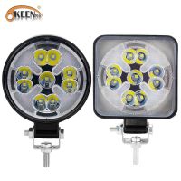 OKEEN Car Led Light Bar 27W Led Work Light White Yellow Flash Light 12V 24V Spotlight For 4X4 Offroad SUV A Tractor Boat Truck