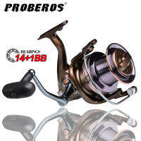 PROBEROSน้ำเค็มทั้งหมดมือจับโลหะรอกตกปลา9000 10000 12000 15BBเสื้อสตรีฉลุลายReel 4.0:1 Ratio Fishing Tackle CTS