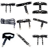 【cw】 1Pc Hot Women Sexy Leather Leg Garter Belts Elastic Body Heart Bowknot Leg Garter Belt Suspender Leg Strap Leg Garter Belt Gift ！