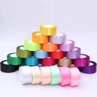25Yards/Roll 6/10/15/20/25/40/50mm Polyester Satin Ribbons for Christmas Crafts Bow Handmade Gift Wrap Party Wedding Decorative Gift Wrapping  Bags