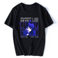 Glitch Serial Experiments Lain T เสื้อผู้ชายฤดูร้อนผ้าฝ้ายเสื้อยืดอนิเมะผู้ชายคอสเพลย์ทีวีแฟชั่น TShirt Tees Harajuku Streetwear