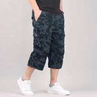 2023 Summer Mens Casual Cotton Cargo Shorts Long Length Multi Pocket Capri Pants Male Military Camouflage Short Size M-5XL