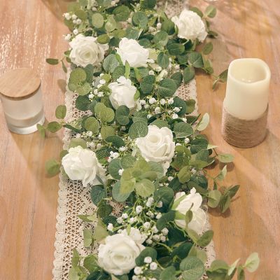 【CC】 PARTY JOY Artificial Flowers Silk Gypsophila Garland Fake Eucalyptus Vine Hanging for Wedding