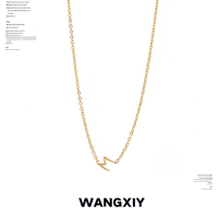 WANGXIY 18kทองสง่างามเครื่องประดับสร้อยคอตัวอักษร