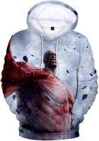 WANHONGYUE Anime Attack on Titan Shingeki No Kyojin Hoodie Sweatshirt 3D Print Pullover Sweater Hooded Tracksuit 768/7 L