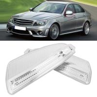 สัญญาณไฟเลี้ยวกระจกด้านข้างเหมาะสำหรับ Mercedes-Benz C-Class C300 C250 (คนขับ + ด้านข้างผู้โดยสาร) กระจกด้านข้างสัญญาณไฟเลี้ยวกระจกโคมไฟเลี้ยวสัญญาณไฟรถชุดไฟตัดหมอกปรับที่ซ่อมรถ