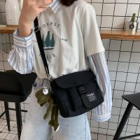 Ins Japanese Harajuku tooling leisure straddle bag simple Hong Kong Style Student Korean canvas postman Bag Shoulder Bag