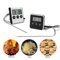 Electronic Digital LCD Food Thermometer Probe BBQ Meat Water Oil Cooking Temperature Alarm Cooking Timer Kitchen Cooking Tester