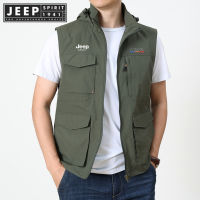 JEEP SPIRIT 1941 ESTD เสื้อกล้ามผู้ชาย,เสื้อแขนกุดแขนกุดบางระบายอากาศได้ดีสำหรับกลางแจ้งกระเป๋าลำลองหลากหลายถ่ายภาพแห้งเร็วฤดูใบไม้ผลิและฤดูใบไม้ร่วง