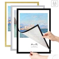 Magnetic Picture Frame A4/A6 Poster Cover Photo Frame Reusable Gold/Silver/Black Display Rack Hanger for Wall Decor