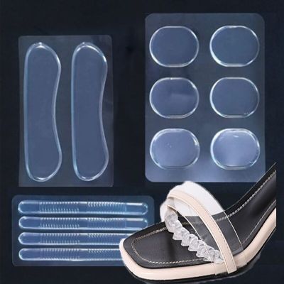 Clear Silicone High Heel Cushion Inserts Pad Heel Grips Anti Slip Sandals Strap Strips Foot Support Gel Shoe Sticker Feet Care Shoes Accessories