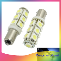 dongchengdianzi 2 x BA9S T4W สีขาวบริสุทธิ์ SMD 13 LED 5050ไฟท้ายรถยนต์โคมไฟภายใน