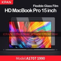 KPAN Macbook Pro 15 Inch HD ป้องกันหน้าจอแล็ปท็อปความยืดหยุ่นฟิล์มแก้ว A1990 A1707พร้อมฟิล์มทัชแพดป้องกันรอยขีดข่วน