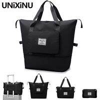 UNIXINU กระเป๋าเก็บสัมภาระพับได้,กระเป๋าถุงไนลอนกันน้ำกระเป๋าใส่ของสำหรับออกกำลังกายสำหรับผู้หญิงกระเป๋าเก็บของกระเป๋าถือ