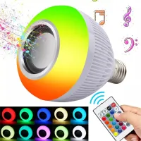 12W Smart Bluetooth Music Remote Control Bulb Musical Light Box Audio Dimmable Light Bulb E27 Lamp with Remote Controllor