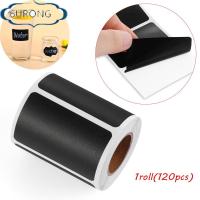 6URONGII 120pcs/roll ครัว เครื่องเทศ ขวดแยม แท็กขวด สติ๊กเกอร์ฉลาก ปากกามาร์กเกอร์ ป้ายกระดานดำ