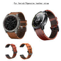 Tactix สำหรับ Fenix 6ด่วนที่วางจำหน่ายสายหนังแท้ Fenix 7X นาฬิกาสายรัดข้อมือ22 26Mmcowhide สาย