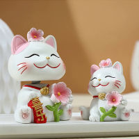 Kawaii Cat เดสก์ท็อปเครื่องประดับเรซิ่น Figurines Micro Landscape เครื่องประดับสำนักงานรูปปั้นเดสก์ท็อปรถอุปกรณ์ตกแต่ง