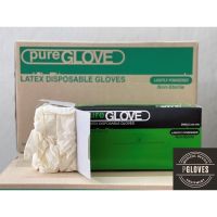 [คุณภาพสูง!!] ถุงมือยางธรรมชาติ Pure Glove ชนิดมีแป้ง แท้ glove ถุงมือยาง ถุงมือ **พร้อมส่ง**