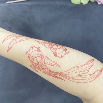 hot【DT】 2022 New Carp Temporary Stickers Arm Tattos Men TatoosParty Decal