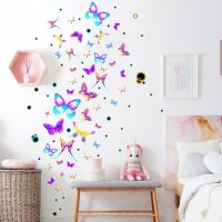 Colorful Butterfly Wall Stickers Living Room Bedroom For Children Kids Room Background Home Decoration Wallpaper Nursery Sticker Wall Stickers  Decals