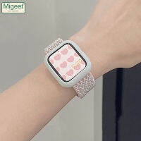 Migeet เคสสำหรับนาฬิกา Apple 8 7สายไนลอนสำหรับ45มม. 44มม. 41มม. 38มม. สายรัดข้อมือสมาร์ทวอทช์สำหรับ I Watch 49มม. 8 7 1 2 3 4 5 6 Se