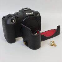 ฝาครอบกล้องหนังแท้แบบครึ่งตัวสำหรับ Canon EOS R8 EOSR8เคสแข็งสำหรับป้องกัน