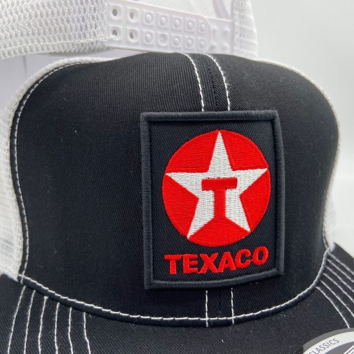 หมวก-หมวกตาข่าย-หมวกวินเทจ-หมวกแนววินเทจ-โลโก้-texaco-snapback-hiphop-หมวกเต็มใบ-cap-fashion-vintage-summer-2565