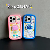 3D เคสโทรศัพท์ซิลิโคนสีชมพูน่ารักสีน้ำเงินนักบินอวกาศสำหรับ IPhone 11 12 13 14 Pro Max ฝาหลังกันกระแทกเคสโทรศัพท์มือถือการ์ตูนเด็กผู้ชายเด็กผู้หญิง