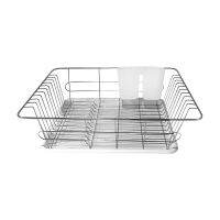 ?สินค้าขายดี!! ชั้นคว่ำจานสเตนเลสถาดขาว SR293-P3 ชั้นวางของในครัว DISH RACK WITH TRAY WHITE SR293-P3